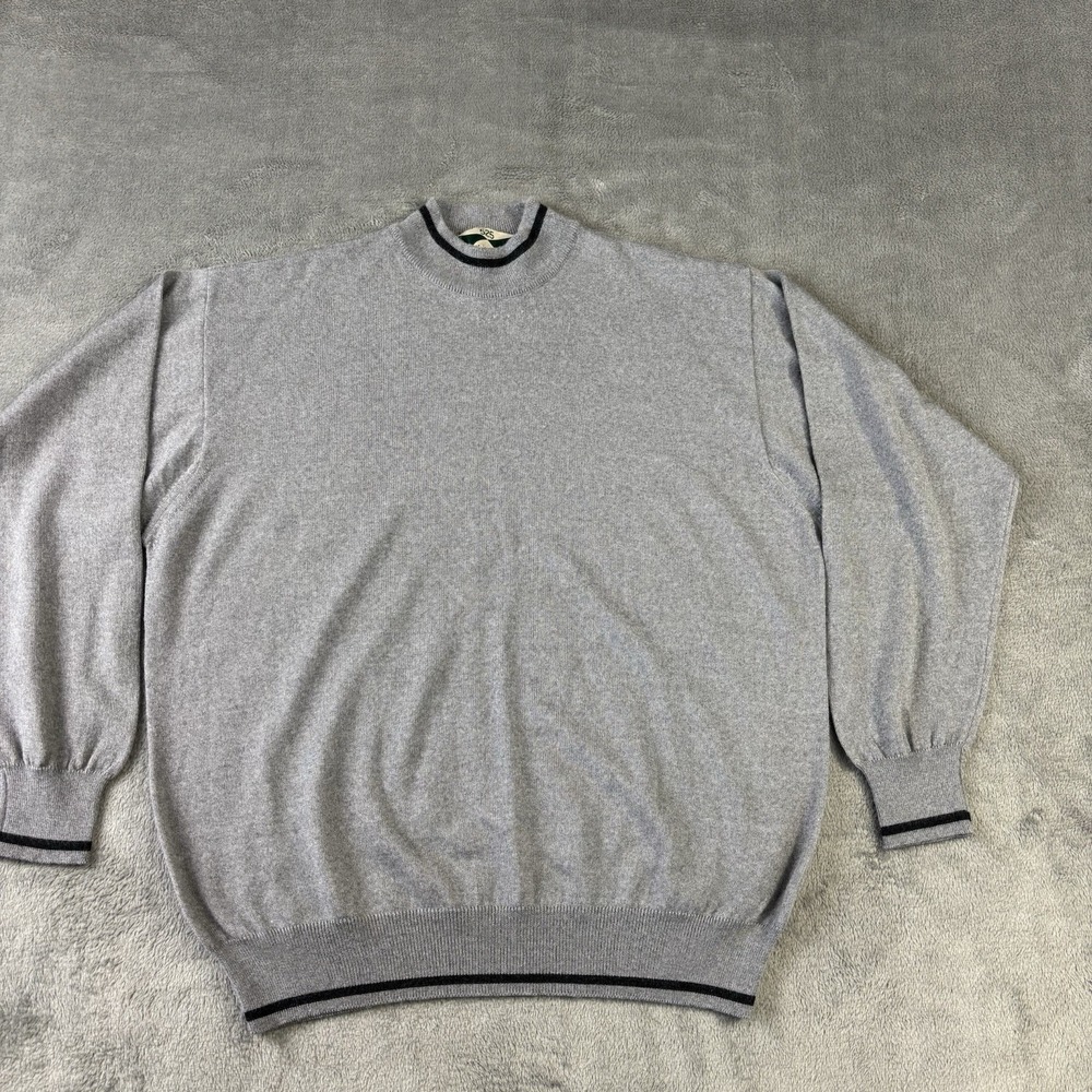 525 America Pullover Sweater Womens M Wool Blend Gray Mock Neck Long Sleeve 90s